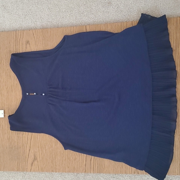 Francesca's Blue Tank with Ruffles - Picture 2 of 5